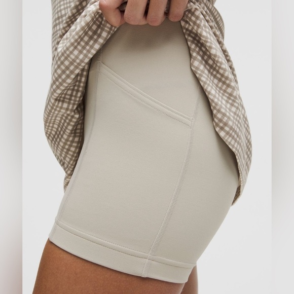 🆕🤎 Lululemon Align High Neck Dress - Glow Grid Light Ivory Multi - Picture 3 of 10